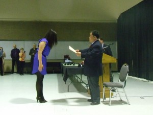 Koto receives her certificate