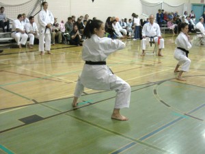 Candice and Koto compete in the kata division